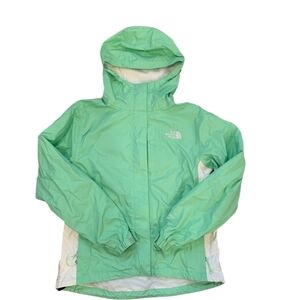 The North Face Green and White Waterproof Raincoat